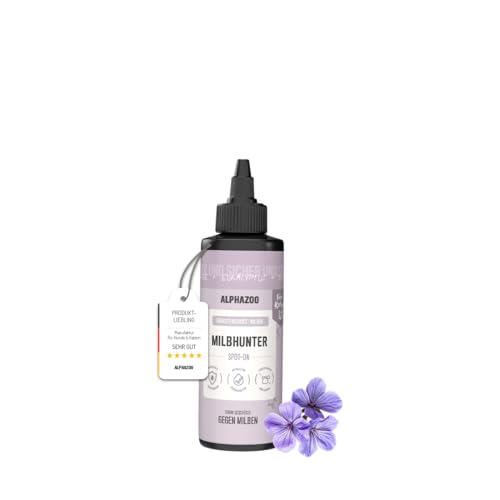 alphazoo MilbHunter Spot-On für Katzen 100 ml – Natürlicher Milbenschutz bei Ohrmilben, Haarbalgmilben & Grabmilben – Hautpflege &...