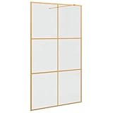 Homgoday Goldene Glas-Dusche-Wand 115x195cm, Einscheibensicherheitsglas, Badezimmer Dekor Model42022055