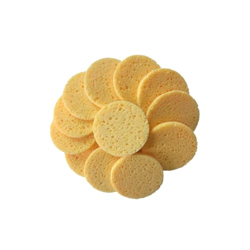 CIYODO 40 piezas Unidades Discos de Algodón Redondos Suaves para Desmaquillar Esponjas Faciales de Celulosa Comprimida Accesorios Cosméticos Delicados y Amigables Color