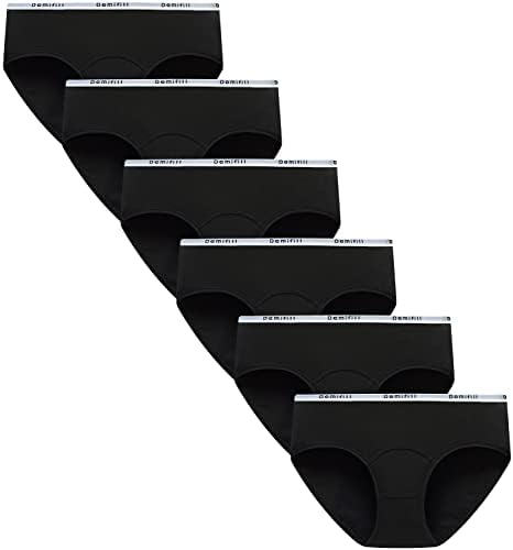 Demifill Teen Girls Period Panties Juniors First Period Starter Underwear Soft Briefs Pack of 6 Multipack