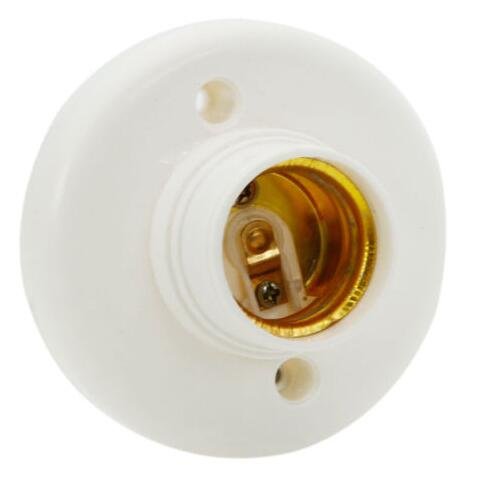 Hanperal HR-110201 Round E27 White Led Lamp Screw Base Halogen Bulb Holder Converter Light Bulb Base Lamp Socket Adapter thumb #3