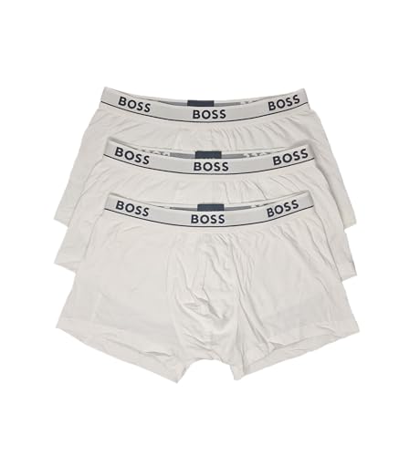 Boxers elásticos de algodón para hombre talla grande XXL blancos regular pack de 3