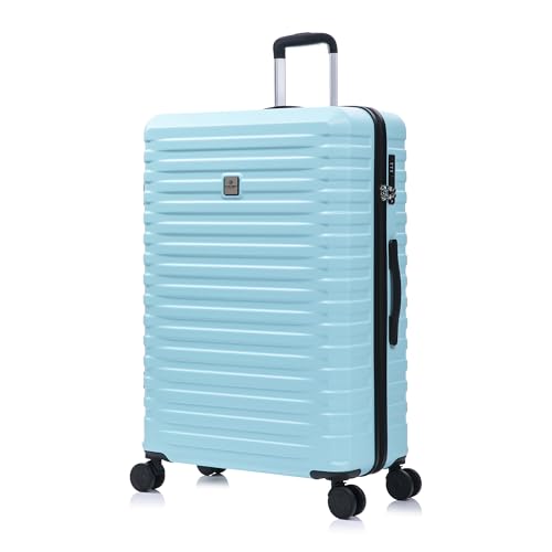 Image of Rocklands Large Suitcase Hard Shell Lightweight 4 Dual Spinner Wheels Trolley Luggage Suitcase Hold Check in Luggage TSA Combination Lock (Blue, Large 28")