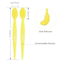 Lip Scrub Brush,Double-Sided Silicone Exfoliating Lip Brush Tool for Smoother and Fuller Lip Appearance,Yellow,2pcs — image 6