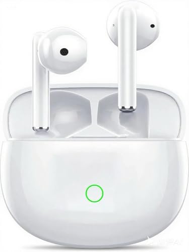 Genérico Auriculares Inalámbricos Bluetooth, Auriculares Bluetooth 5.3, 4 Mic con Reducción de Ruido ENC, 50H con Graves, Cascos Inalambricos Bluetooth IP7 Impermeable