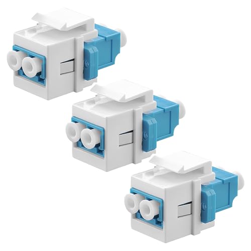 Alnicov 3 Pezzi Accoppiatore LC a LC, Fibra Ottica LC Multimodale, Connettore Femmina-Femmina Modulo in Fibra Ottica Keystone Jack LC per Pannelli a Parete Pannelli Patch
