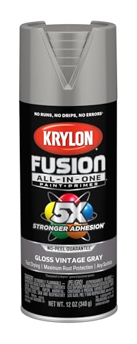 Image of Krylon Fusion All-In-One Adhesive Spray Paint for Indoor /Outdoor Use, 12 oz, Vintage Gray