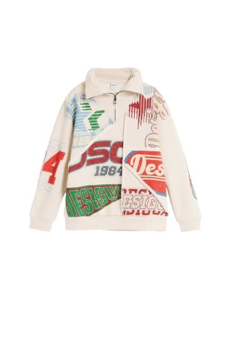Sweatshirt Desigual garçon : fini les pulls ternes avec ce modèle à patchs ludiques