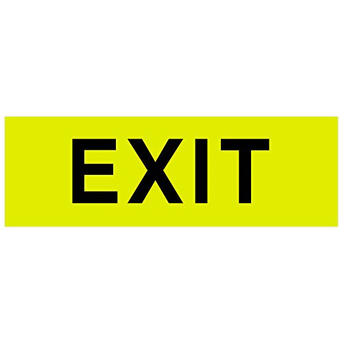 Image of Basic EXIT Door /Wall Sign - Yellow /Black - Small