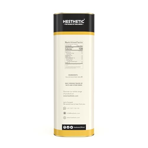 Image of HESTHETIC Premium Edible Cold Pressed Sunflower Oil, 5L, Rich in Healthy Fats, Ideal for Cooking, Frying and Salad Dressings, 100% Pure and Natural, Food Grade Virgin Oil