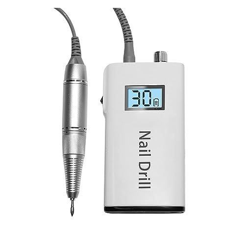 JOJIDE Lima Uñas Electrica, Nail Art Salon Equipment 30000RPM Portátil Eléctrico Taladro de Uñas Inalámbrico Máquina de Manicura for Esmalte de Gel Acrílico(Bianco)