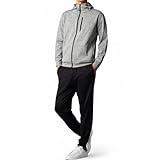 [ベンケ] 【肌触りが心地良い】 ジャージ メンズ 上下セット 長袖 スポーツ おしゃれ セットアップ トレーニングウェア ランニングウェア 春秋 運動 ジム スポーツウェア (ライトグレー L)