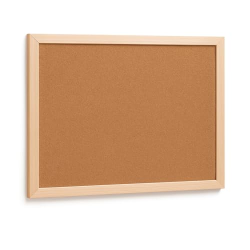 Fitto Cork Board 40cm x 60cm Brown with Wooden Frame for Home and Office Use