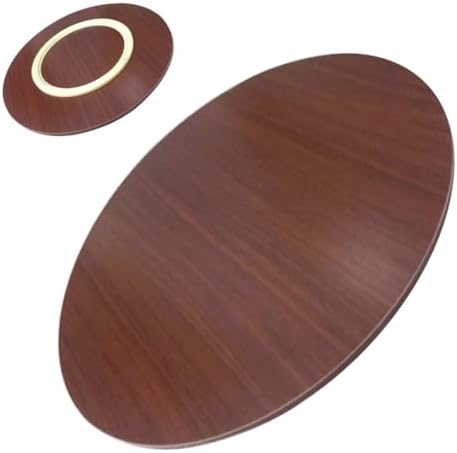 Large Wooden Lazy Susan 30in-50in | 360° Swivel Kitchen Turntable | Sturdy Oversized Service Tray for Dining Table | Easy to Clean | Black Color | Perfect for Entertaining