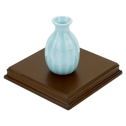 Fingerinspire Base Cuadrada De Mdf Madera Marrón Coco De 12,6 X 12,6 X 1,8 Cm, Base De Mdf Madera Con Borde Ogee Para Decoración De Piedras Preciosas Y Joyas, Base De Madera Para Florero, Escultura