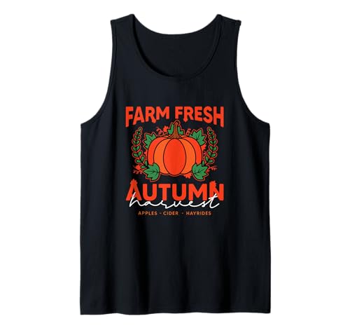 Farm Fresh Autumn Pumpkin Design Tank Top