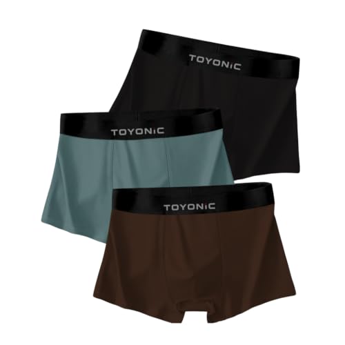Image of Men's Extra Thin Ice Silk Boxer Briefs (Pack of 3) | Long Leg Elastic Underwear | Breathable & Lightweight Smooth Fabric Trunks