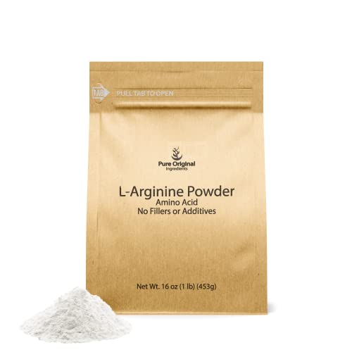 PURE ORIGINAL INGREDIENTS L-Arginine Powder (1 lb) Amino Acid No Fillers Dietary Supplement