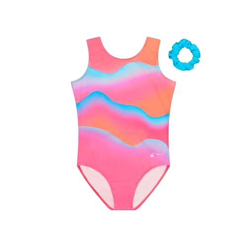 Destira Sunset Dream Tank Gymnastics Leotard for Women – Bright Pink Rainbow Wave Dance Leo,...