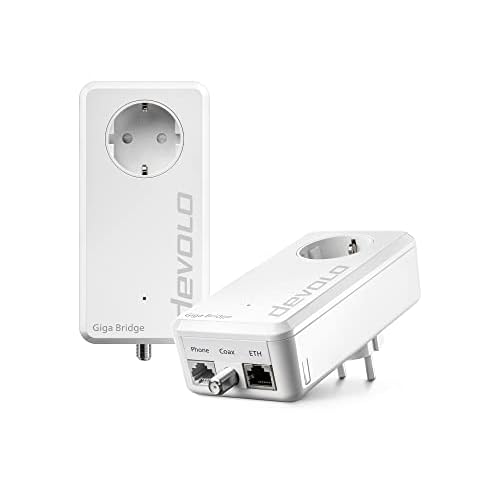 Devolo Giga Bridge Telefon-Set, Glasfaserlösung, Glasfasernetzabschluss (ONT) mit dem Router verbinden, Glasfaser im Haus verlegen, Glasfaser-Kabel, weiß 07115