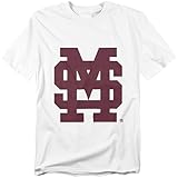 Mississippi State Bulldogs Official Baseball Logo Unisex Adult T-Shirt, White, Large