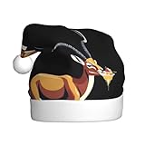 Weihnachtsmütze für Erwachsene, WHJSHOP aus Plüsch, tibetische Antilope, Essen süßes Essen, Muster mit weicher Haptik für Weihnachtsfeiern