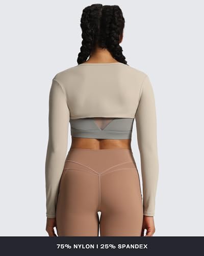 Image of Aoxjox Women's Lexi Lined Bolero Shrug | workout long sleeve,waist-defining cropped fit,open front cardigan,buttery soft fabric,layering,yoga,gym,daily wear
