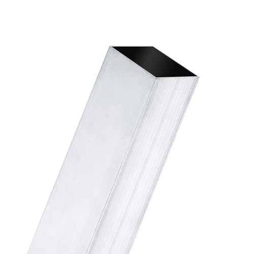 M METERXITY 1-Pack 300mm 6063 Aluminum Square Tube, 38x38mm Outer Width 1mm Wall Thick Seamless Aluminum Tubing for Frame Construction/Machining/DIY Crafting, Metal Straight Pipe