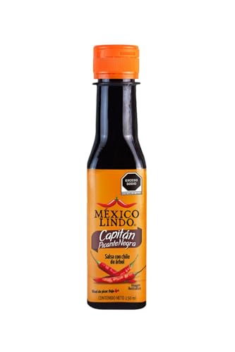Opiniones de Salas Mexico - solo los mejores. 39 Salsa Capitán Picante Negra 150ml México Lindo | Salsa para mariscos | Salsa para botanas | Gluten Free | Kosher | Hecho en México
