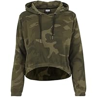 Urban Classics Ladies Camo Cropped Hoody-Sudadera con capucha