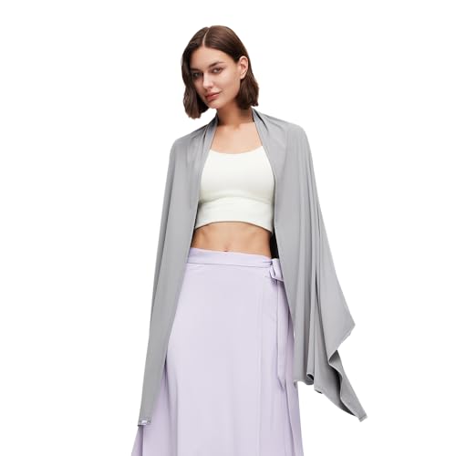 OhSunny Women Travel Scarf Sun Protection UPF 50+ Shawl Wrap Summer Swimsuit Beach Cover Up Cooling Blanket SLO6M236YT Dark Grey