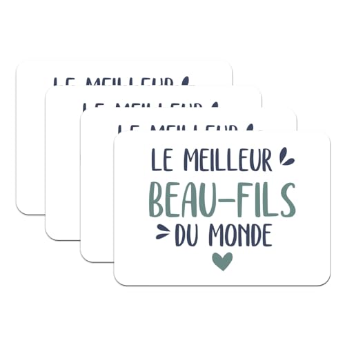 Lot de 4 sets de table dessous en caoutchouc blanc grand format 39,5cm