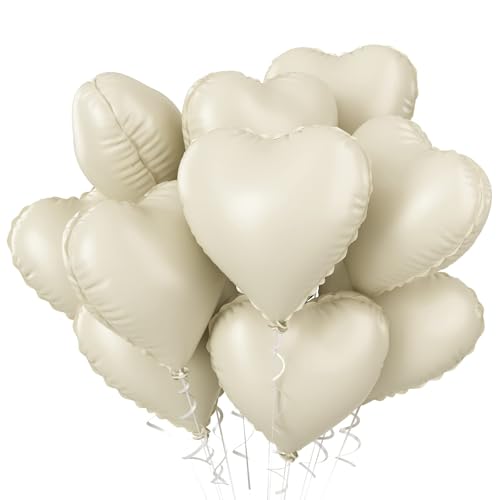 Ballon Coeur, 12 Pièces Ballon Helium Coeur, 18 Pouces Ballon en Forme de Coeur, Ballons Coeur en Aluminium pour Mariage, FiançAilles, Valentines Day Decoration...