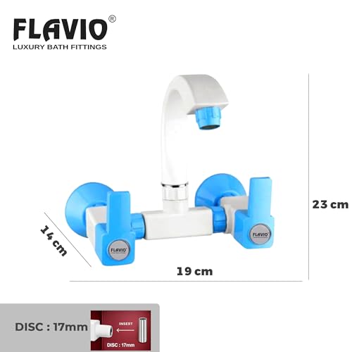 Image of Flavio Sink Mixer | Sink Mixer Tap Hot & Cold | Kitchen Mixer Tap | White Blue | UNO Series | 17 mm | 3 Year Warranty