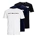 Produktbild JACK & JONES Herren Shirts T-Shirt Corp Logo Tee SS Crew Neck 3er Pack, Farbe:Mehrfarbig, Größe:M, Artikel:-White/Black/Navy