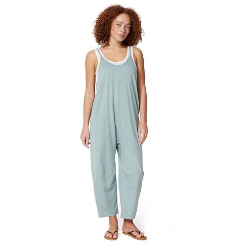 Amazon Essentials Women's Oversized-Fit Sleeveless Jumpsuit, Light Sage Green, Large