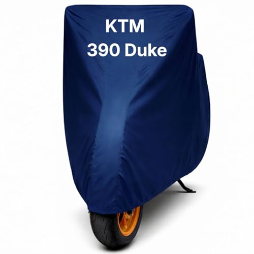 Image of Bike Body Cover for KTM 390 Duke Waterproof & Dustproof Scooter Cover UV Resistant, Heat Resistant & All Weather Protection Heavy Duty Triple Stitched Two Wheeler Cover (Blue)