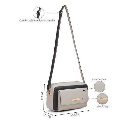 Image of Caprese Regina Medium Sling Bag for Women with Adjustable Strap & Zipper Closure for Comfortable Wear | Versatile Handbag for Everyday Use, Travel, and Special Occasions