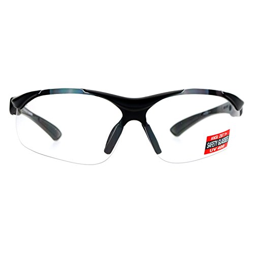 PASTL Clear Lens Protective Safety Glasses UV 400 ANSI Z87.1+ Up Down Temple2