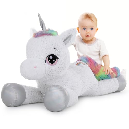 Maogolan W401_4_110 43 Inch Big Large Jumbo Unicorn Stuffed Animal, Giant Animal Plush Pillow Plush Toy cover