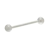 Pyramid Jewelry 14K White Gold Body Piercing Straight Barbell (14 Gauge, 3/4' Length)