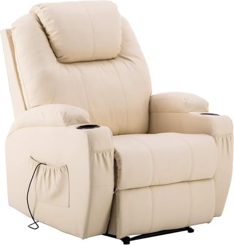 Bild 17 - M MCombo Elektrisch Relaxsessel Massagesessel Fernsehsessel Liegefunktion Vibration Heizung 7061 neues Modell (Schwarz-Kunstleder)