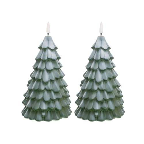 2 Pcs Christmas Tree Night Light Christmas Decorations 6.7x4.2x4.2 In | Decorative Nightlight for Mantel Shelf Bedside Lights for Bedroom Decor Desktop Ornaments Holiday Gifts for Friends Family - image 2