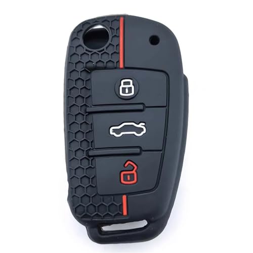 Housse silicone clé Audi de haute finition pour 3 boutons de commande