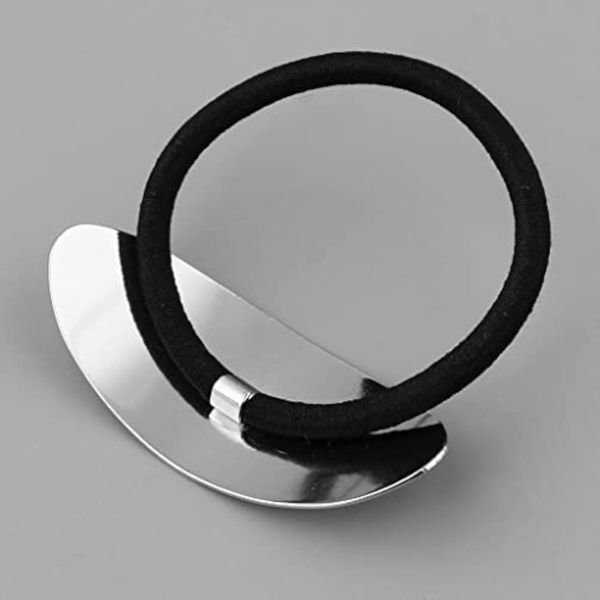 5x Elastic Band Ponytail Ring Covers, Silver