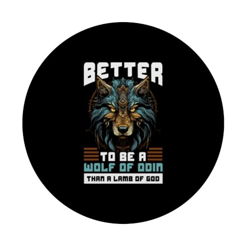 Wolf Of Odin Viking Scandinavian Pride Norsemen Odins Wolf PopSockets Swappable PopGrip, Black - Image 3