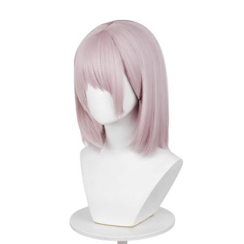 Image of Anime Wigs for Death Devil Cosplay Wig - Pink Short Resistant Synthetic Wig for Role Play with Wig Cap for Festival,Costume Party