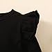 Toddler Baby Girl Solid Color T-Shirt Kids Blouse Plain Ruffle Sleeve Top Cotton Casual Clothes (033A-Black, 3-4 Years)