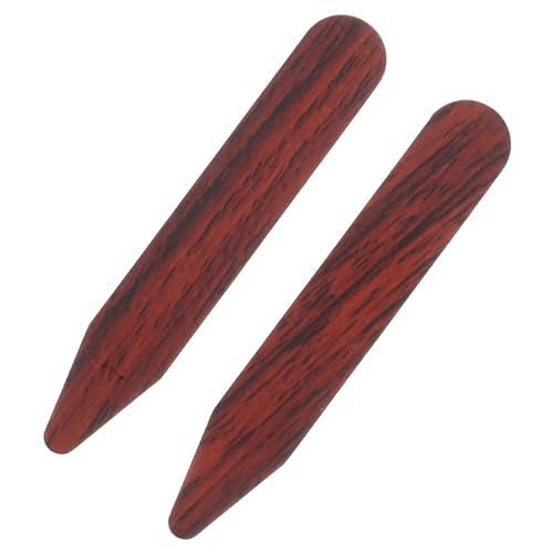 GALPADA Collar for Men's Dress Shirts 2 Pack Wood Grain Shirt Collar Inserts Easy to Use Support Tools
