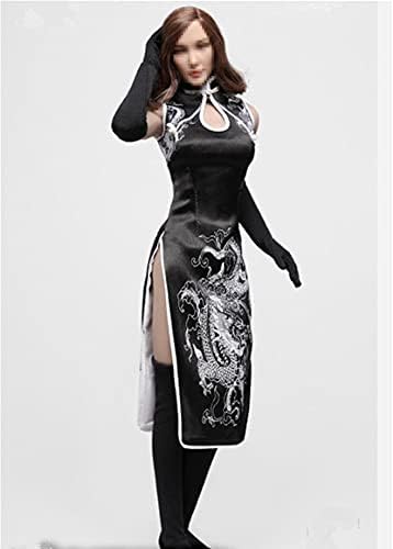 Amazon 1 6 女性 フィギュア用 衣装 チャイナドレス パンツ 手袋 ストッキング 4点セット 人形 ドール アクセサリー 黒 フィギュア ドール 通販